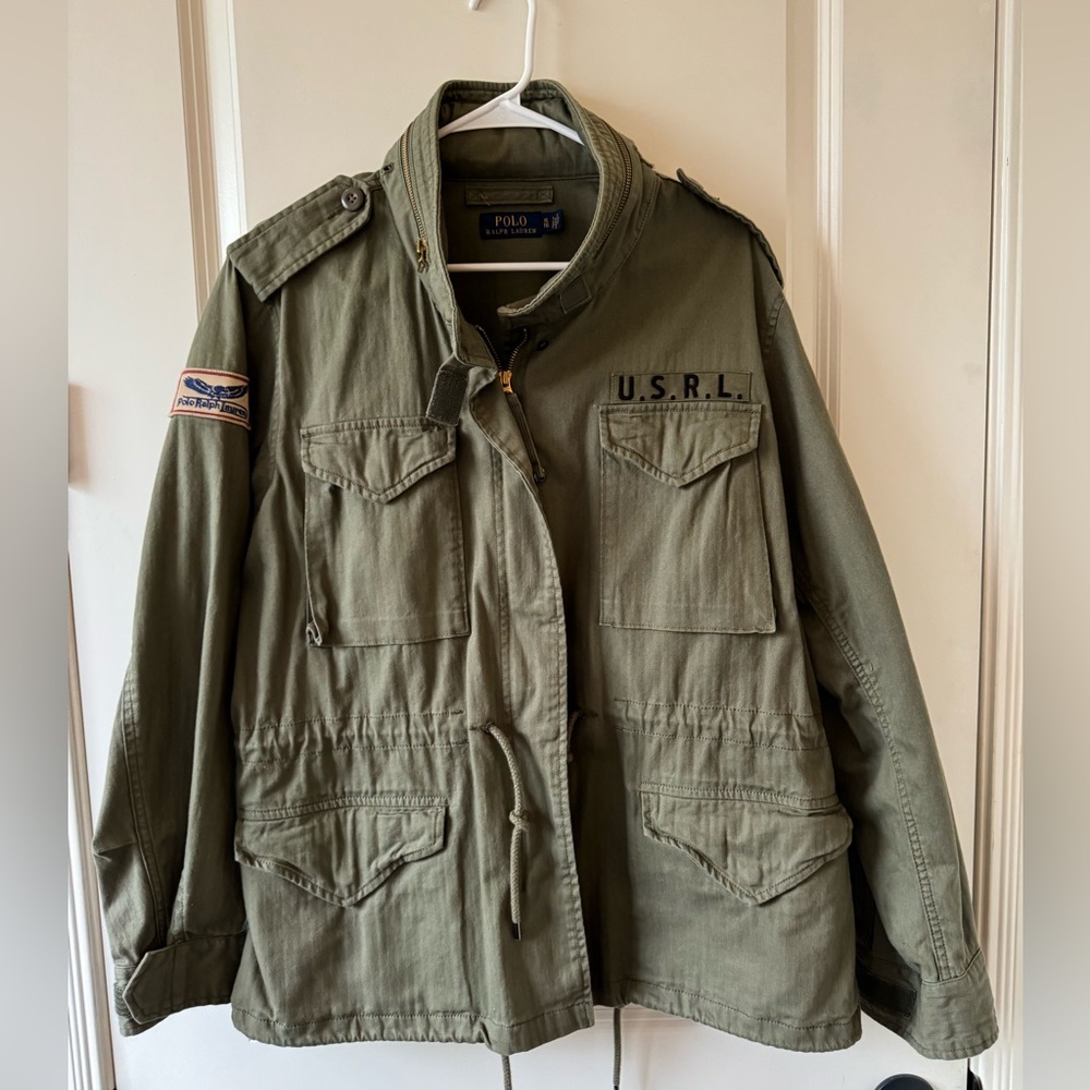 USRL Field Jacket.  Polo Ralph Lauren Khaki Jacket with Patch
